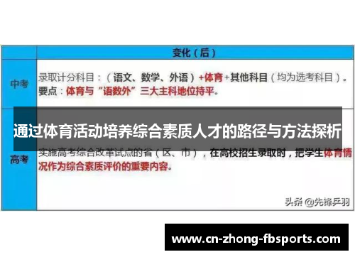 通过体育活动培养综合素质人才的路径与方法探析